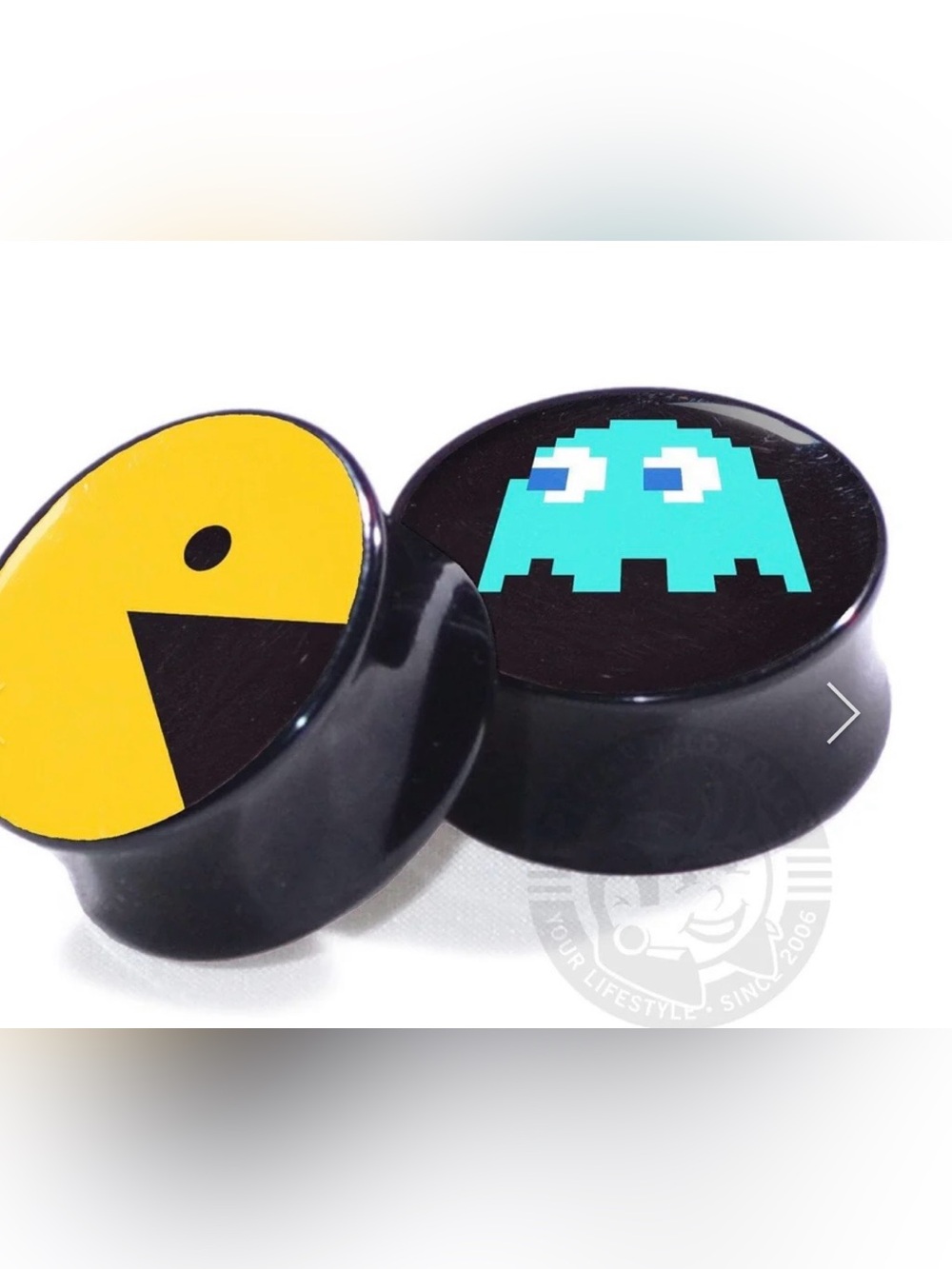 Pac-Man and Ghost Acrylic Image Plugs